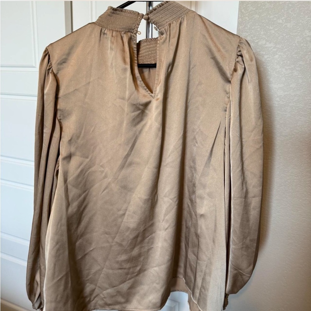 Vince Camuto Metallic Gold Blouse - Picture 2 of 5